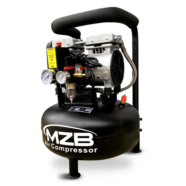 【MZB】15L 550W直立式無油空壓機 靜音低噪音(黑色低調質感/無油靜音/氣動工具/充氣/輕裝潢/模型吹塵)