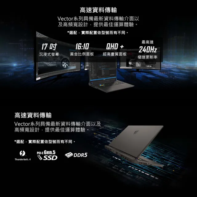 【MSI】16吋i9 RTX4080電競筆電(Vector 16 HX/i9-14900HX/32G/1TB SSD/W11/A14VHG-638TW)黑神話悟空適用