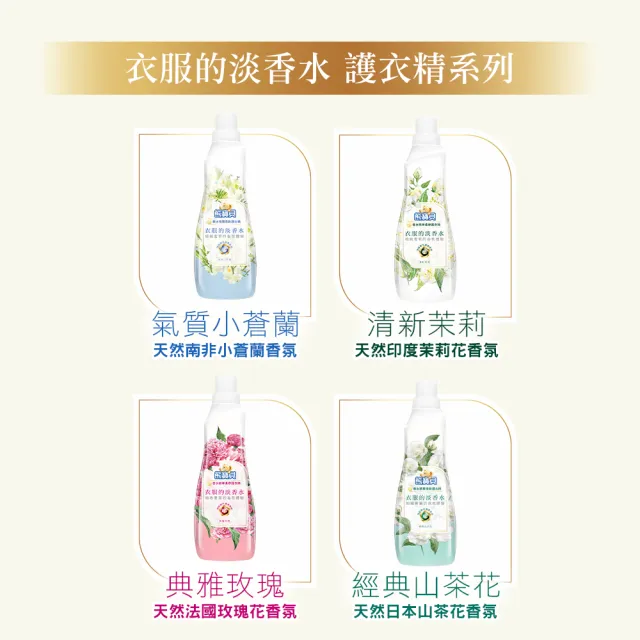 【熊寶貝】香水精華柔軟護衣精瓶裝700ml 2入組(共1400ml 玫瑰/小蒼蘭/山茶花)