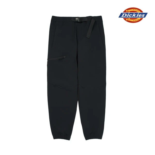 Dickies 男款黑色附可調節腰帶側拉鍊口袋設計休閒縮口褲｜DK0A87EKBLK