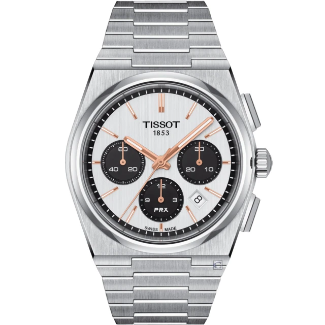 TISSOT 天梭 官方授權 PRX系列 熊貓計時機械腕錶-42mm(T1374271101100)