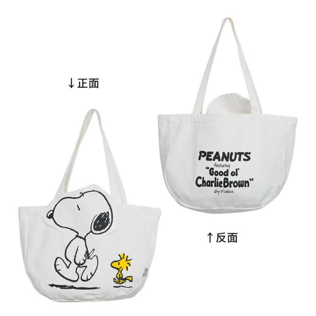 【SNOOPY 史努比】史努比卡通大容量休閒帆布袋(包包女 ins 百搭單肩包 平行輸入)