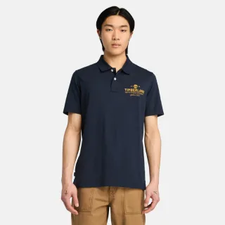 【Timberland】男款深寶石藍休閒POLO衫(A441U433)