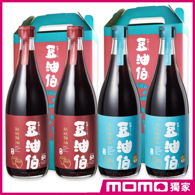 豆油伯 金滿缸雙冠釀造醬油加量組(金美滿醬油680ml*2瓶+缸底醬油680ml*2)