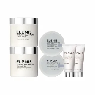 【ELEMIS 愛莉美】煥膚亮顏潔膚片囤貨組(精華潔膚片60pk x2 送煥膚洗面乳30ml x2+潔膚片14pk x2)