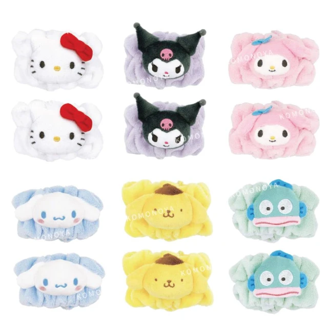 小禮堂 Sanrio 三麗鷗 洗臉腕帶兩入組 - 大臉款 K 小禮堂 Sanrio 三麗鷗 洗臉腕帶兩入組 - 大臉款 Kitty 美樂蒂 酷洛米 布丁狗 大耳狗(平輸品)