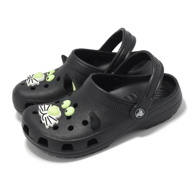 Crocs 洞洞鞋 Classic Glow Black Cat Clog K 中大童 童鞋 夜光黑貓 克駱格(210387001)