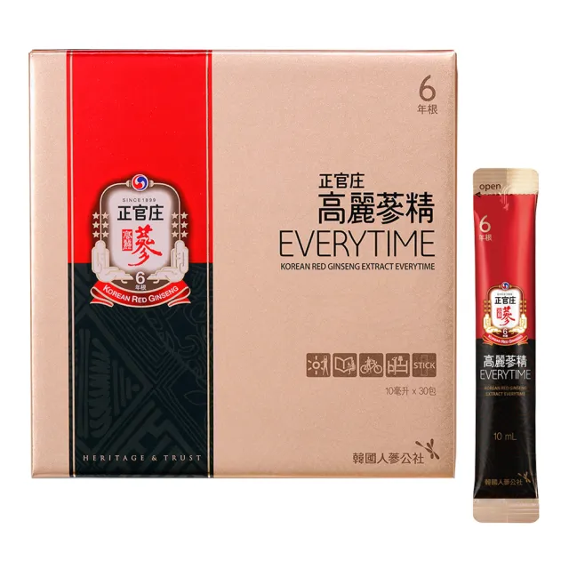 【正官庄】高麗蔘精EVERYTIME 5盒組-10mlx30入/盒