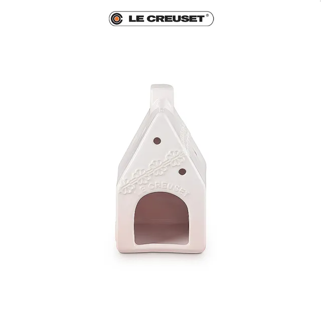 【Le Creuset】瓷器蕾絲花恬小屋造型燭台(貝殼粉)