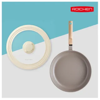 【Roichen】韓國抗菌陶瓷不沾平底鍋 28cm 專利蒸氣閥多用鍋蓋(全火源適用 陶瓷塗層不沾鍋 100%韓國製造)