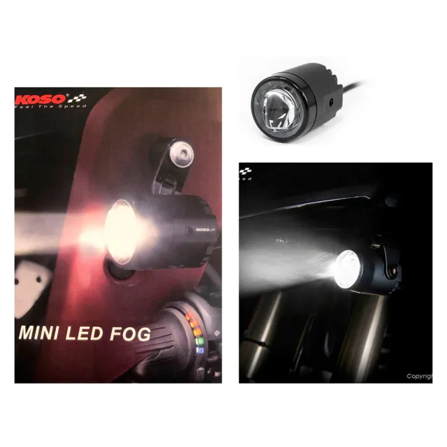 【KOSO】微型 LED 霧燈組 附環型開關 - 可微調亮度(環型固定開關 - K 型式 / 泛用 機車霧燈)