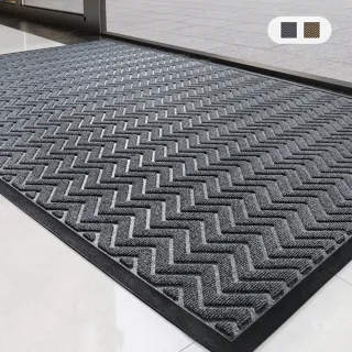 【聚時柚】3D刮泥吸水75*45cm玄關腳踏墊(滌綸圈絨壓花橡膠地墊)