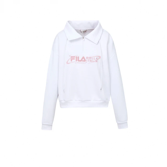 FILA 女長袖半開襟T恤-白色(5TEY-5107-WT)