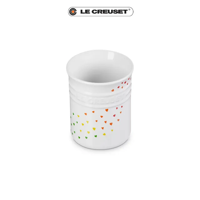 【Le Creuset】瓷器器皿座1L(繽紛愛心白)