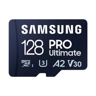 【SAMSUNG 三星】PRO Ultimate microSDXC UHS-I U3 A2 V30 128GB記憶卡 公司貨(運動相機/攝影機/空拍機)