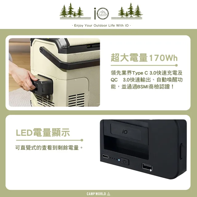 【IO】多用途移動式電源 探索者 iGB156(170Wh Type C 快速充電 BSMI認證 露營 逐露天下)