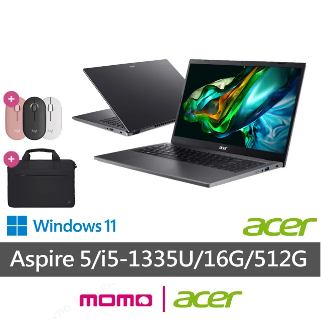 【Acer】筆電包/滑鼠組★15.6吋i5輕薄筆電(Aspire 5/A515-58P-58UC/i5-1335U/16G/512G/W11)