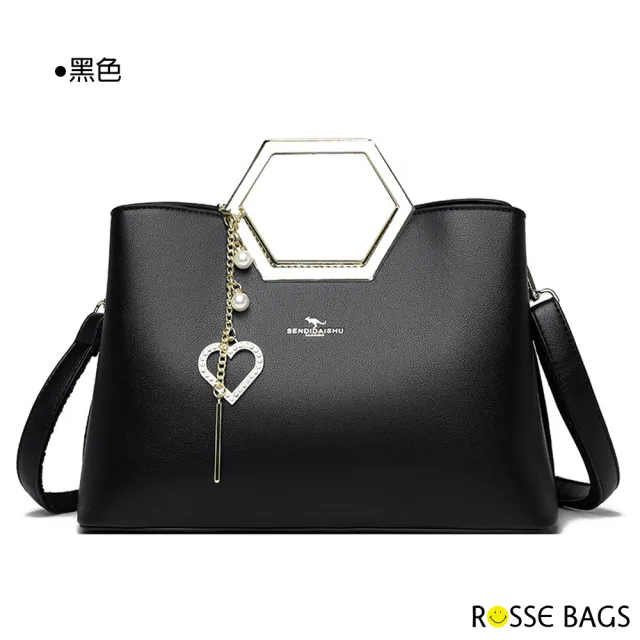 【Rosse Bags】質感時尚多隔層大容量手提包 肩背包 斜背包(米白色 / 卡其色 / 棕色