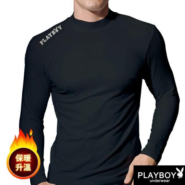 【PLAYBOY】2件組 零碼出清 莫代爾立領防風保暖長袖衫-速(台灣製/保暖/長袖/男內衣)