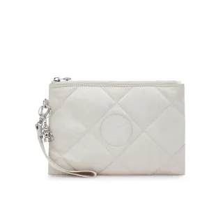 【KIPLING】復古典雅米灰色手腕帶配件包-FANCY