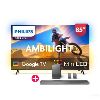 【Philips 飛利浦】85型4K QD Mini LED 144Hz VRR Google TV 智慧顯示器(85PML9109)