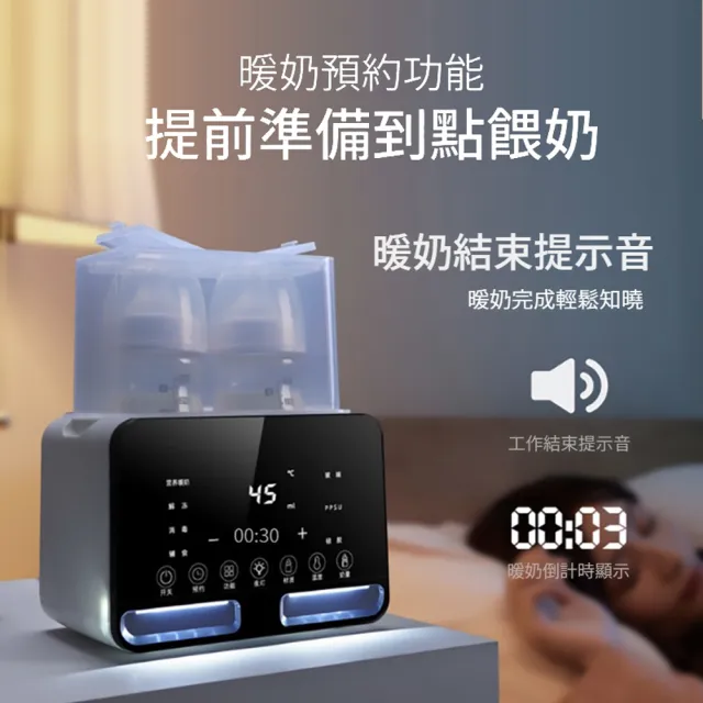 【ANTIAN】二合一嬰兒自動熱奶恆溫溫奶器 家用奶瓶消毒器 智能輔食加熱器 雙杯保溫暖奶機