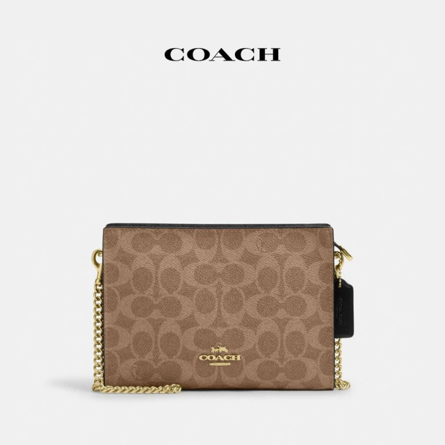 COACHCOACH 經典Logo纖巧型斜背包-IM/棕黃色/黑色(CW204)