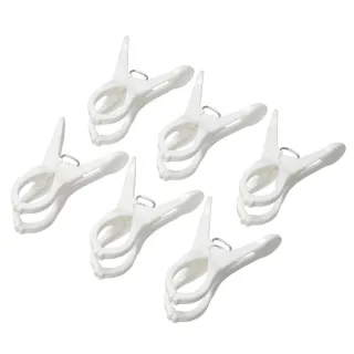 【NITORI 宜得利家居】Y型曬衣夾 大 WH 6P(Y型曬衣夾 曬衣夾)