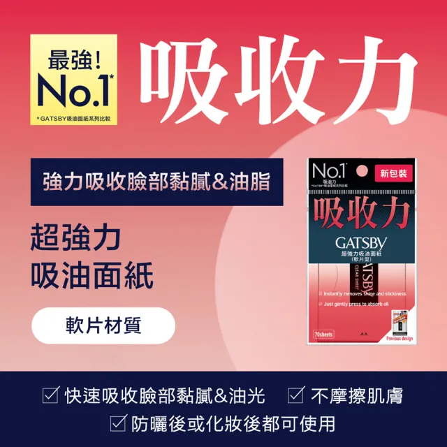 【日本GATSBY 官方直營】超強力吸油面紙70張入