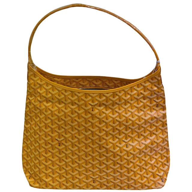【GOYARD 高雅德】經典HOBO BAG系列印花防水帆布單肩購物包(黃色)『entrupy安心購』