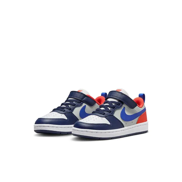 【NIKE 耐吉】運動鞋 童鞋 中童 兒童 魔鬼氈 COURT BOROUGH LOW RECRAFT PS 白藍 DV5457-401(3C4986)