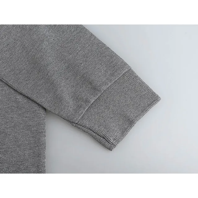 【Paul Smith】PAUL SMITH胸前布標斑馬LOGO彩色設計純棉長袖polo衫(男款/灰x海軍藍)