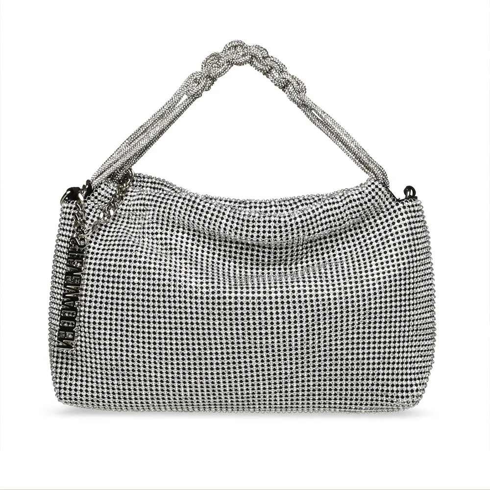 【steve madden】BVESPER 奢華鑽面手提包(銀色)