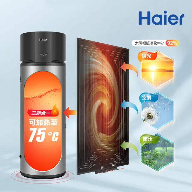 【Haier 海爾】256L太陽能熱泵熱水器三效變頻(HPSE23W/256T 不含安裝)