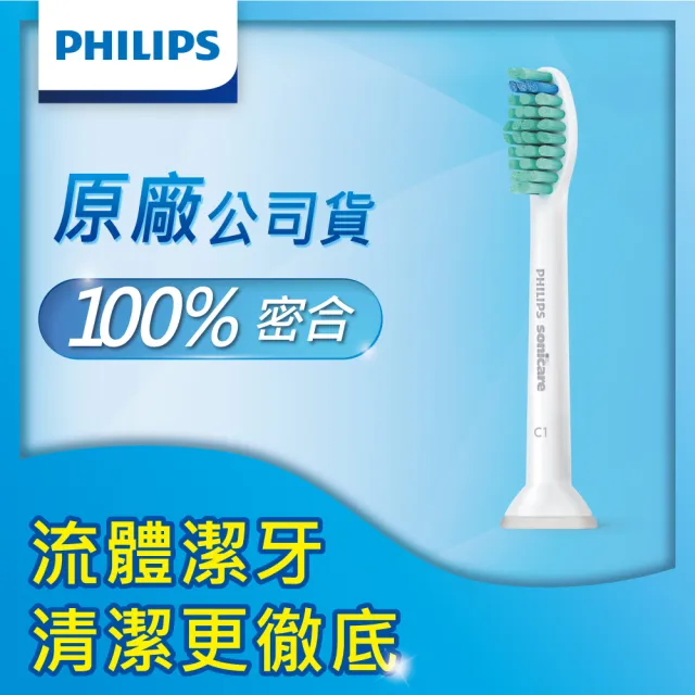 【Philips 飛利浦】音波牙刷標準型刷頭_HX6011/63*5組(1入/組 共5入)