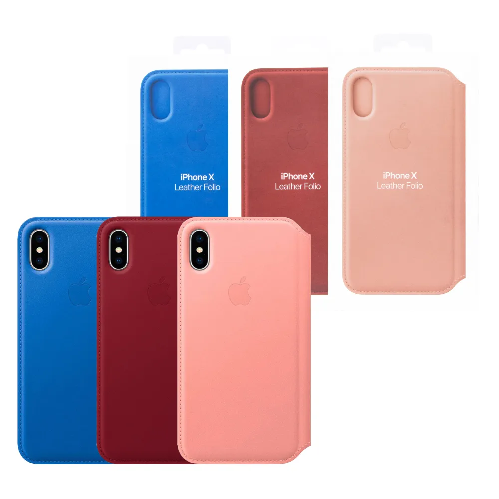 【Apple 蘋果】原廠 iPhone X Leather Folio 皮革雙面夾(台灣公司貨)