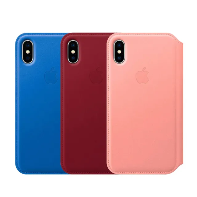 【Apple 蘋果】原廠 iPhone X Leather Folio 皮革雙面夾(台灣公司貨)