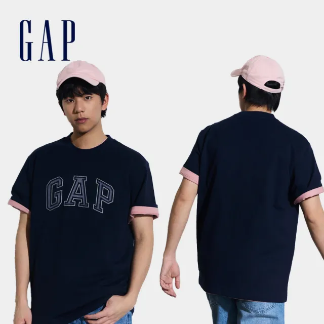 【GAP】男女款 Logo純棉圓領短袖T恤-多款任選(892185&608929&465443)