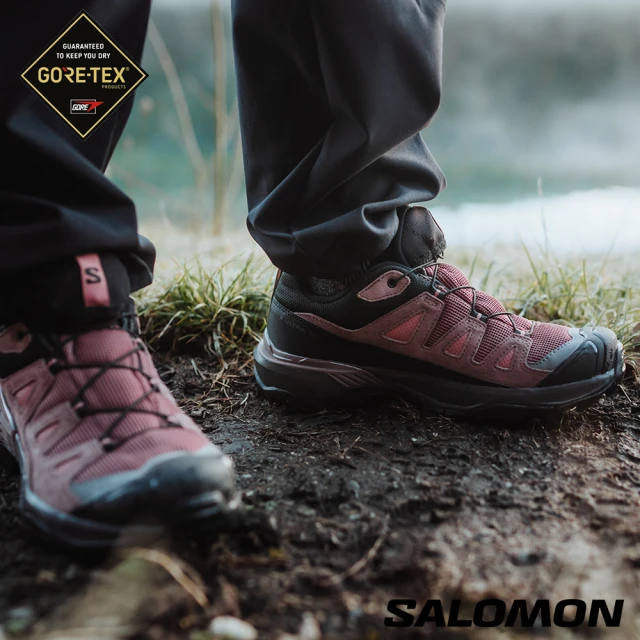 salomon 女 X ULTRA 360 LTR Goretex 低筒登山鞋(粉/灰/黑)