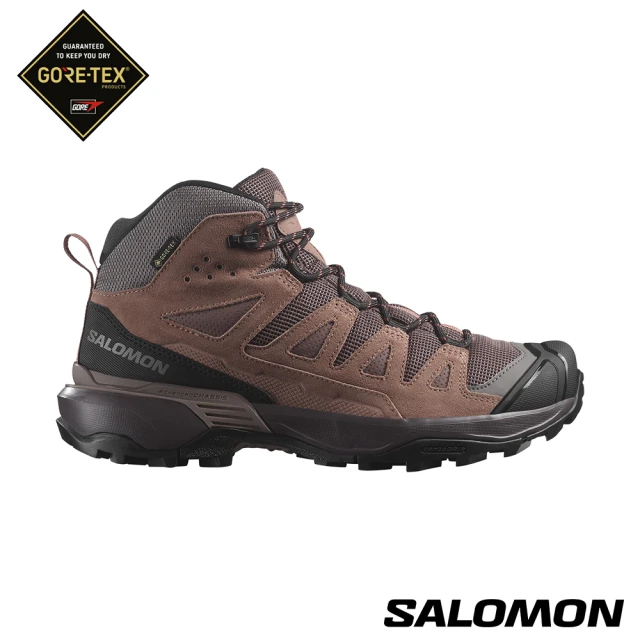 salomon 女 X ULTRA 360 LTR Goretex 中筒登山鞋(灰/粉/紅)