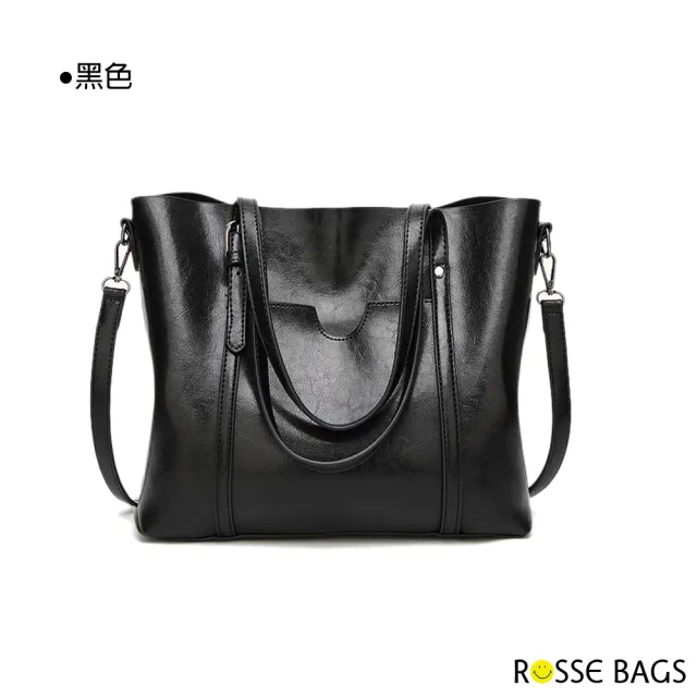 【Rosse Bags】經典復古油蠟皮托特包(現+預  灰色 / 棕色 / 酒紅 / 咖啡 / 黑色)