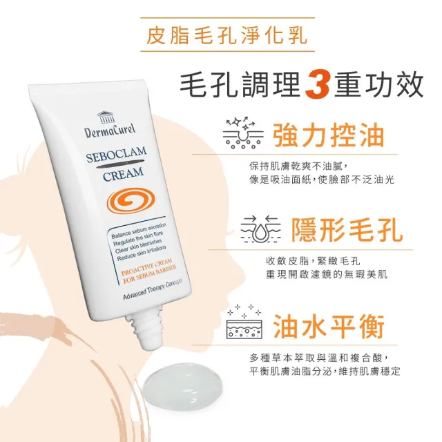 【Dermacurel 德美凱】皮脂毛孔淨化乳 40ml(控油乳)