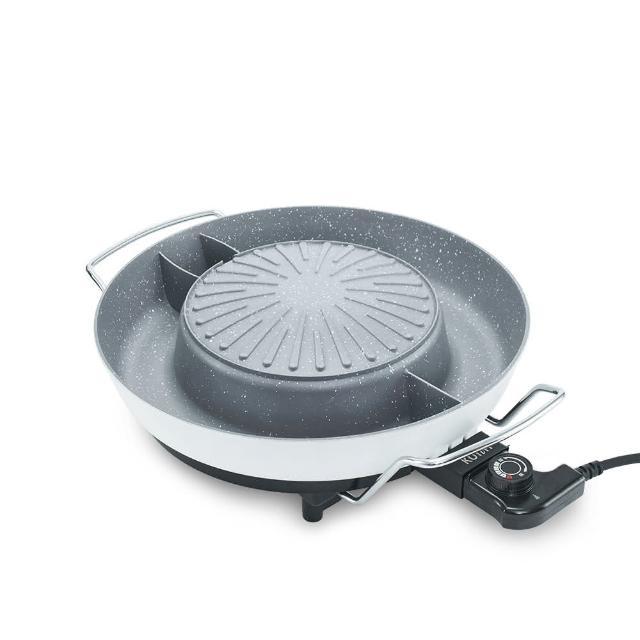 【Kolin 歌林】韓式煮烤鴛鴦電火鍋KHL-MN367(料理鍋/鴛鴦鍋/燒烤盤/鐵板燒/料理盤/中秋烤肉)