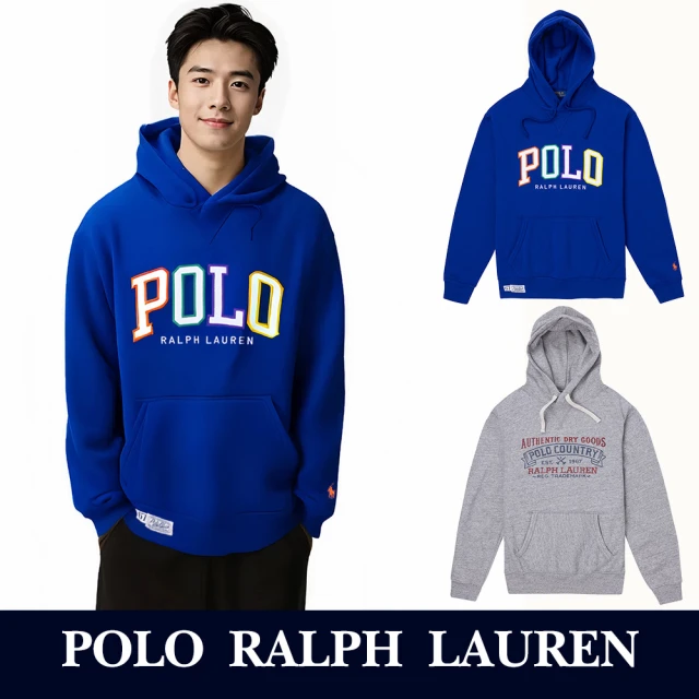 RALPH LAUREN RL POLO 經典刺繡文字連帽T恤 上衣-多色組合(平輸品/秋冬舒適/百搭爆款)