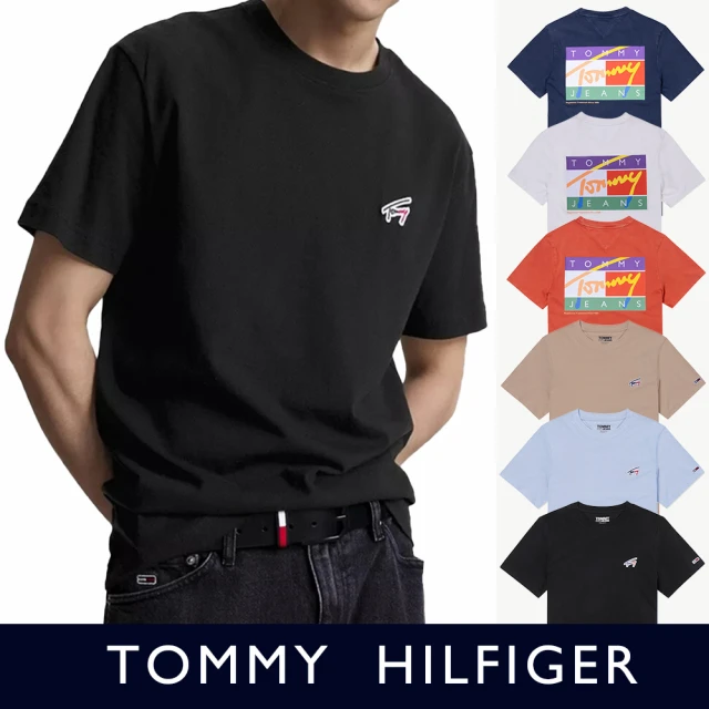 Tommy Hilfiger TOMMY 經典刺繡文字Logo圖案短袖T恤 上衣-多色組合(平輸品/短T)