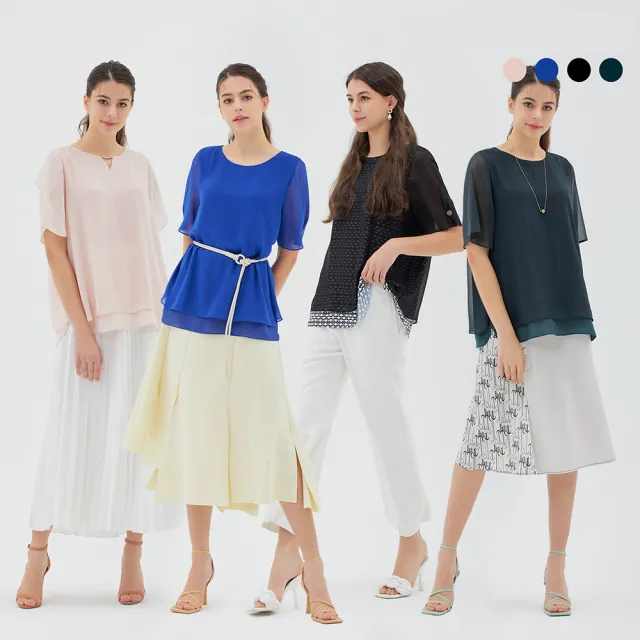 斷碼福利GIGLIOTTI層次雪紡上衣4件(U)