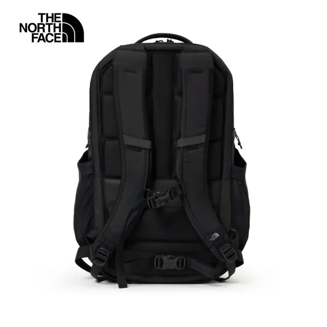 【The North Face 官方旗艦】北面男女款黑色DWR防潑水舒適減壓休閒後背包｜52SG4HF