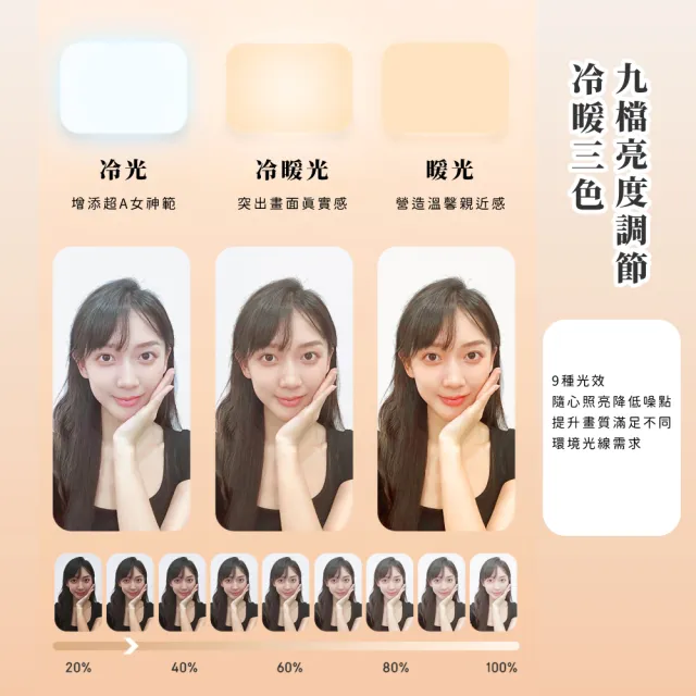 【完顏】Type-C充電式高光LED口袋補光燈(自拍棒補光燈 手機直播 美顏 視訊會議 美肌燈 迷你 攝影燈)