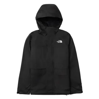 【The North Face 官方旗艦】北面男款黑色DryVent防水透氣可調節連帽衝鋒衣｜8AUK4H0(外套)