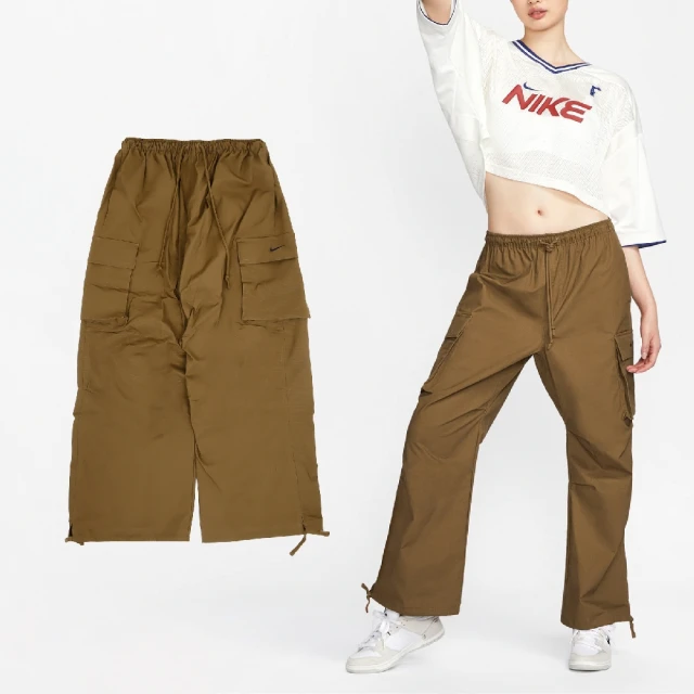 NIKE 耐吉 長褲 NSW Mid-Rise Cargo Pants 女款 棕 抗撕裂 尼龍 寬鬆 工裝褲 褲子(FV7521-281)